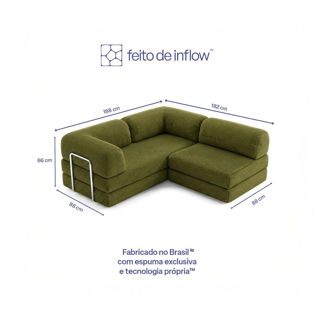 Sofá Cama Flowin com Encosto e Apoio - Cotele — imagem 2 de 2
