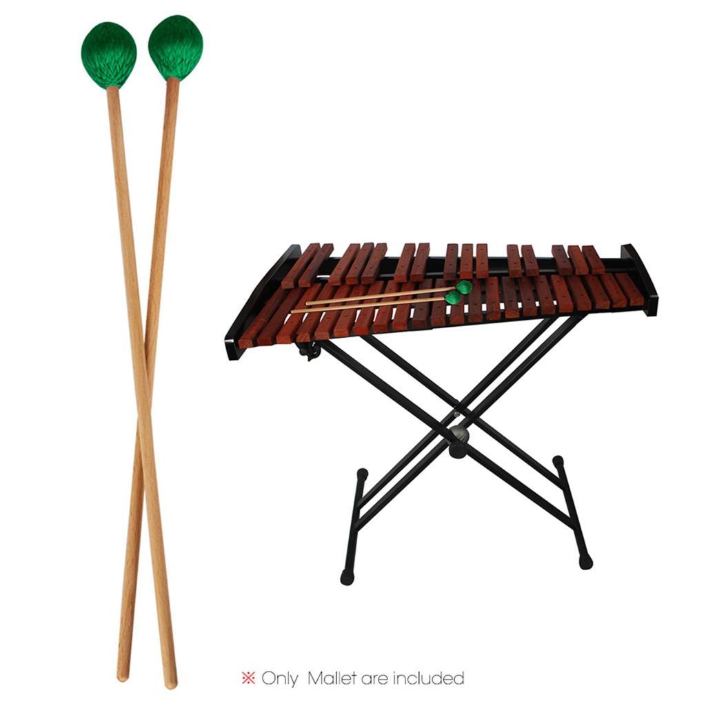 Mingzhe MARIMBA MALLETS XILOFONE GLOCKENSPIEL KIT DE PERCUSSÃO PARA MÚSICOS LINDOS CABOS DE FAIA 1 PAR VERMELHO (1 par)