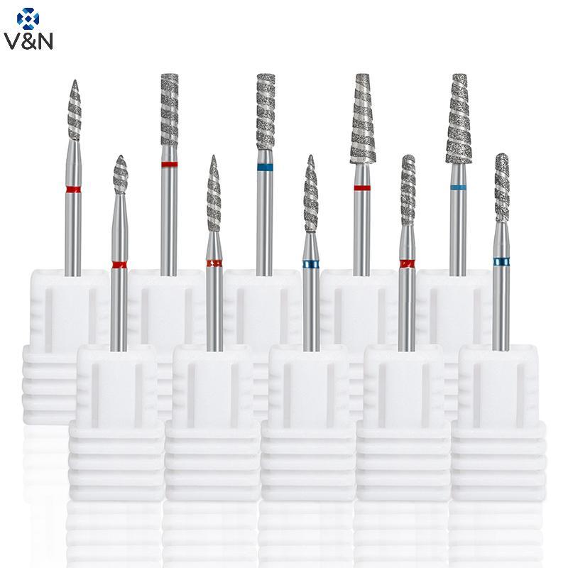 (V & N) Brocas De Diamante Para Unhas , Broca De Cutícula De Chama , Cortador De Manicure , Acessórios De Rebarba Rotati