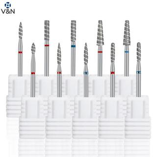 (V & N) Brocas De Diamante Para Unhas , Broca De Cutícula De Chama , Cortador De Manicure , Acessórios De Rebarba Rotati