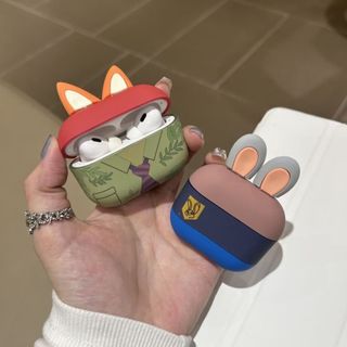 Fox Nick Judy adequado para Apple AirPods Pro3 fone de ouvido capa protetora 1/2 geração resistente a choques 4 geração 