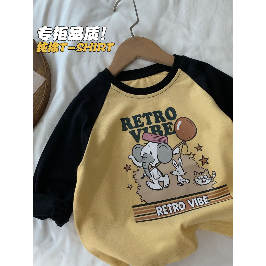 Crianças crianças roupas meninos dos desenhos animados Casual manga comprida camiseta puro algodão 2026 primavera outono