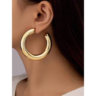 Brinco de Argola Minimalista Dourado Blogueira Fashion