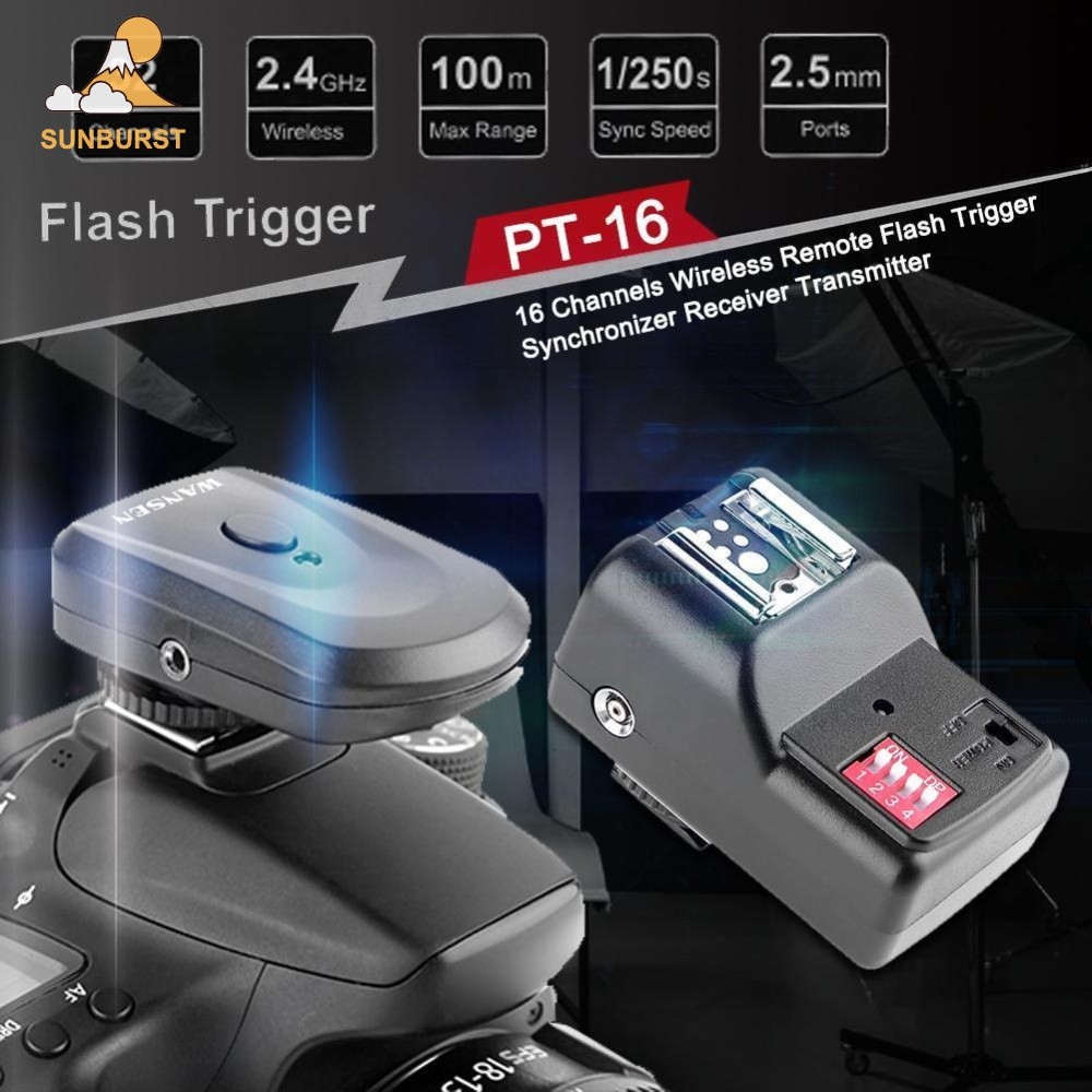 [Sunburst1 . br] Kit De Estúdio De Sapata Receptor Transmissor De Gatilho De Flash Sem Fio De 16 Canais