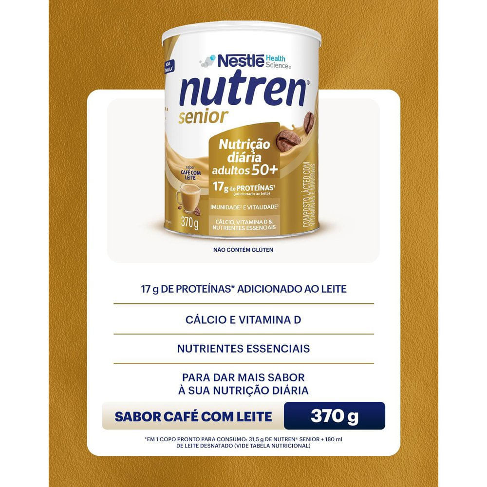 Nutren Senior Complemento Alimentar Café com Leite 370g