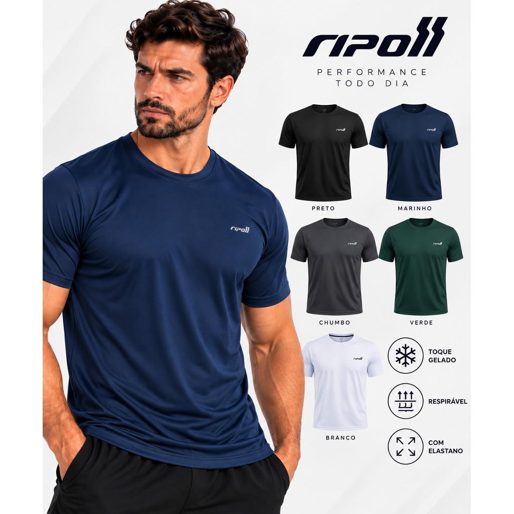 Camiseta Camisa Masculina Treino Dryfit Academia Corrida Elastano Esportiva Fitness Leve Conforto