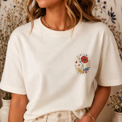 Blusinha Floral Em Algodao Basica Elegante Leve Dia a Dia Verao