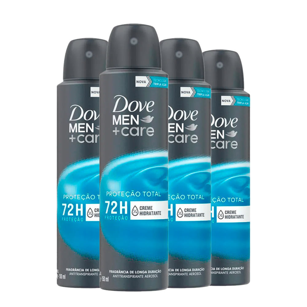 Kit Desodorante Aerosol Dove Cuidado Total 150ml - 4 unidades