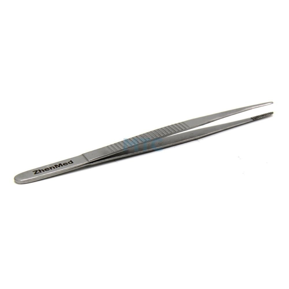 Pinça Anatômica Dissecção Ponta Fina 10 cm - ZhenMed