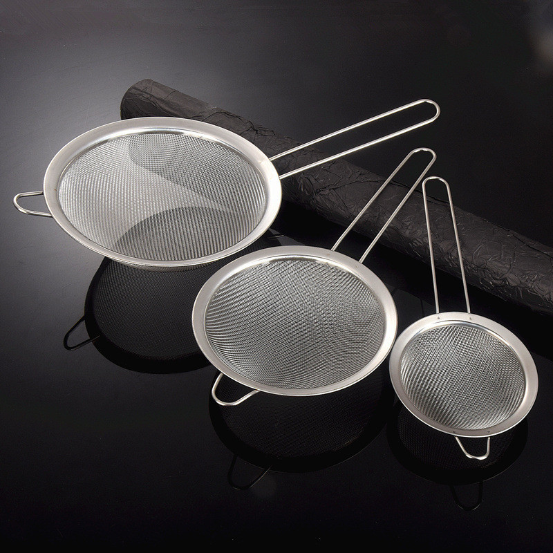 Coador de aço inoxidável leite de soja malha fina filtro colher coador colher de malha cozinha Multi-especificação Ultra