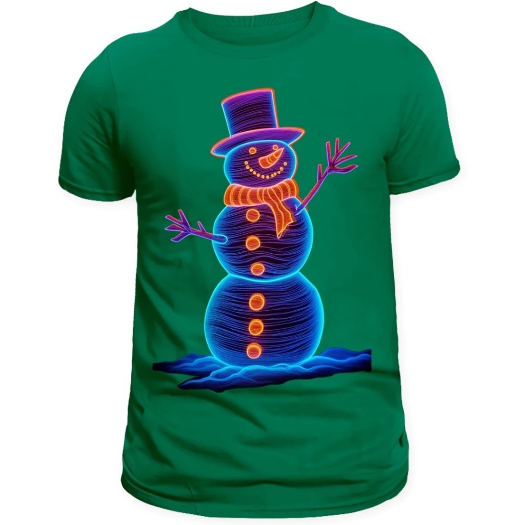 Camiseta Masculina Natal Estilosa Estampada Boneco  Neve Roxo Lançamento Camiseta 100% Algodão Plus Size - Asphalt Vibe