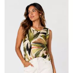 Regata Feminina Estampada Infinita Cor Bege