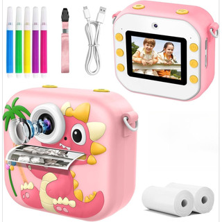 Impressão Instantânea De Câmera Infantil , Vídeo De Câmeras Instantâneas De Selfie De Lente Dupla 1080P , Presentes De A
