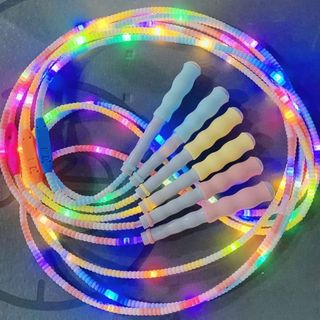 Corda de pular de bambu luminosa fantasia esportes palco desempenho piscando LED colorido piscando luz iniciante fácil d