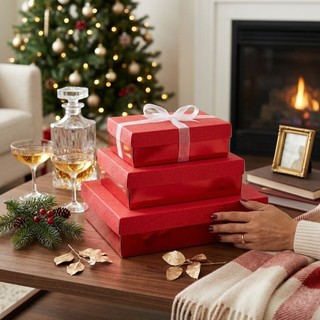 Kit 10 Caixa Presente Metalizada Tampa Glitter Embalagem Laminada Natal Crianças