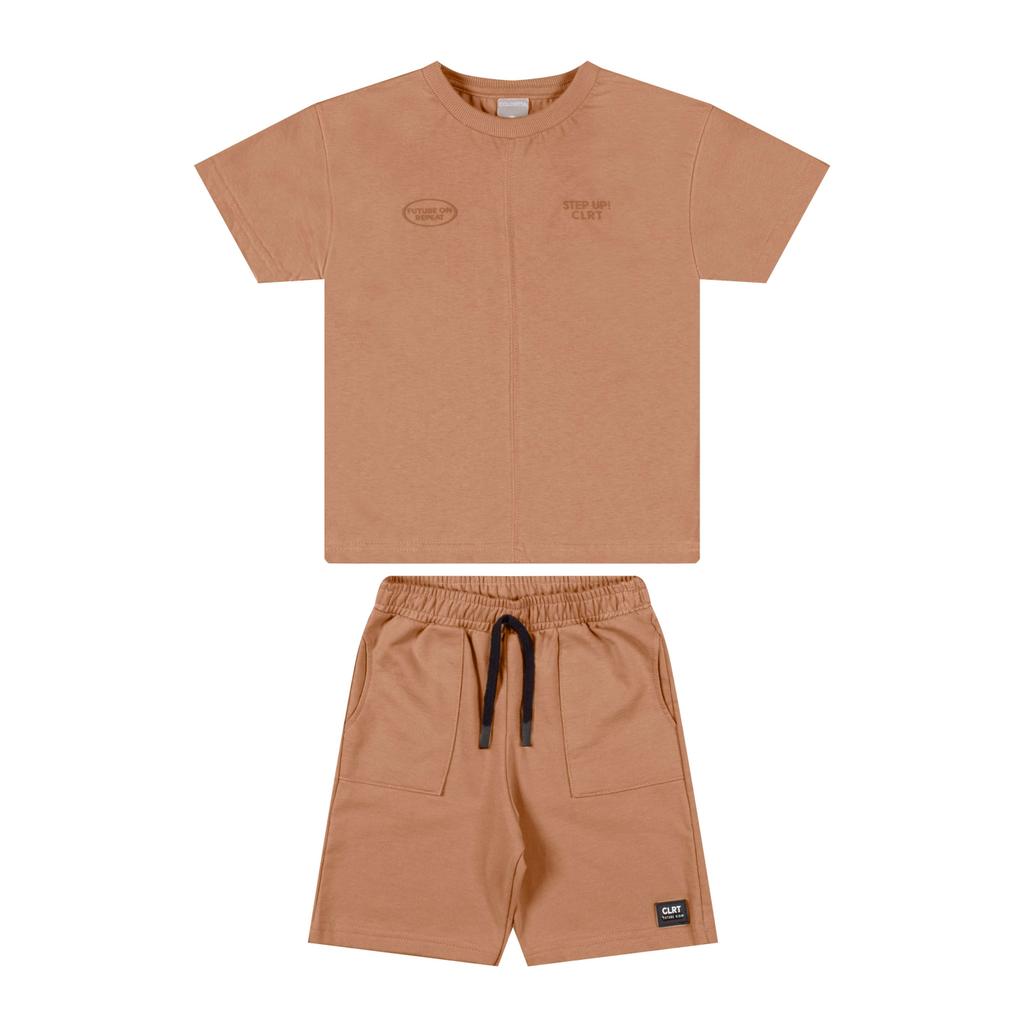 Conjunto Infantil Menino Recorte Frontal Colorittá Marrom