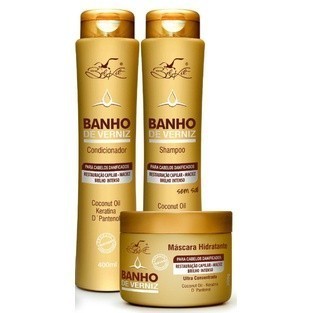 KIT Banho De Verniz BELKIT 3 Itens: Shampoo + Condic. + Máscara.