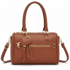 Bolsa De Couro De Ombro De Mão Grande Feminino Com Chaveiro Couro Trabalho Dia Dia PU Vintage