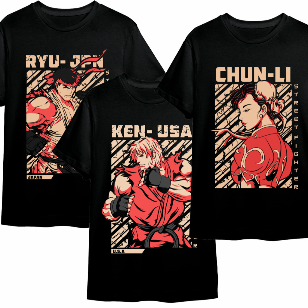 [Camiseta Premium em Algodão Puro]GXG Camiseta Street Fighter Video Game - Chun Li - Algodão Unissex