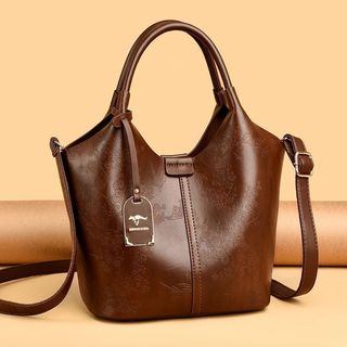 Popular niche soft leather handbag for women, 2026 new vintage fashion shoulder bag, underarm crossbody bag, trendy bask