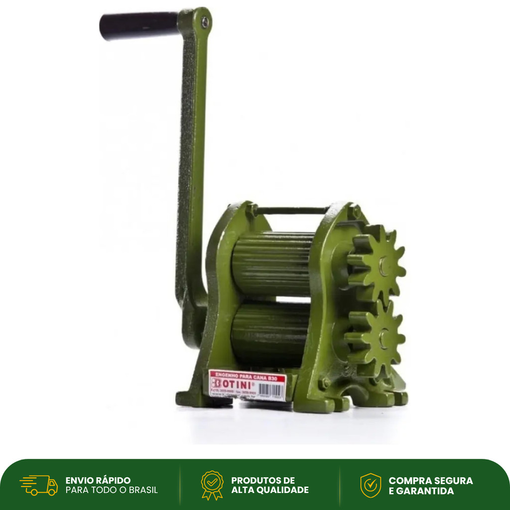 Engenho Moedor de Cana Manual Botini B30 2 Moendas em Ferro Fundido 20L/h