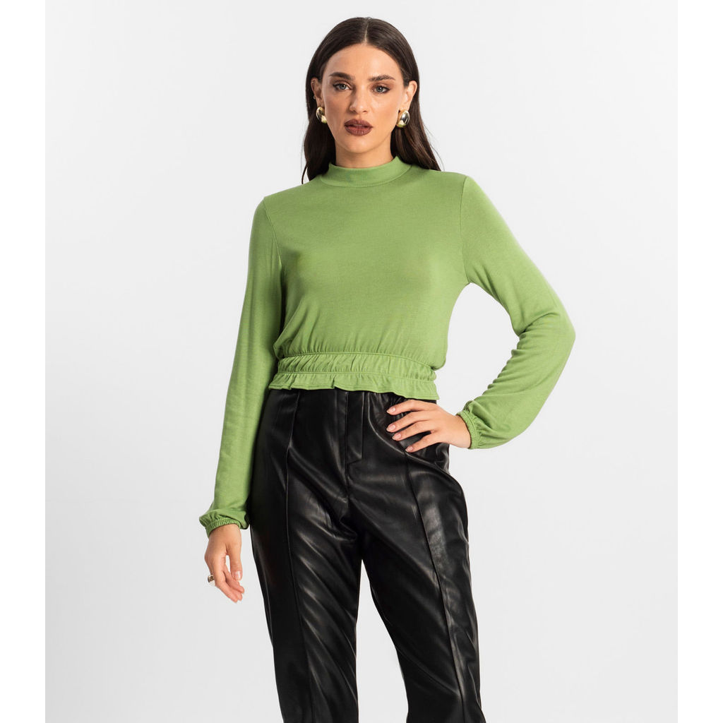Blusa Feminina Tricot Manga Longa Endless Verde