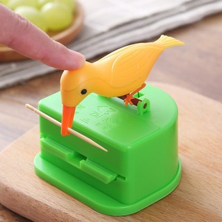 Caixa de palito de pássaro inteligente, tipo Push, suporte de palito, criativo, automático, Pop-up, pássaro fofo, lata d