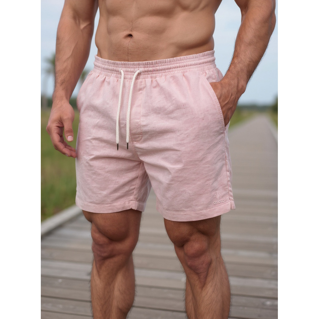 Kit 3 Bermudas Masculinas Linho Elastano Praiana Confortável Verão — bella_home_lar