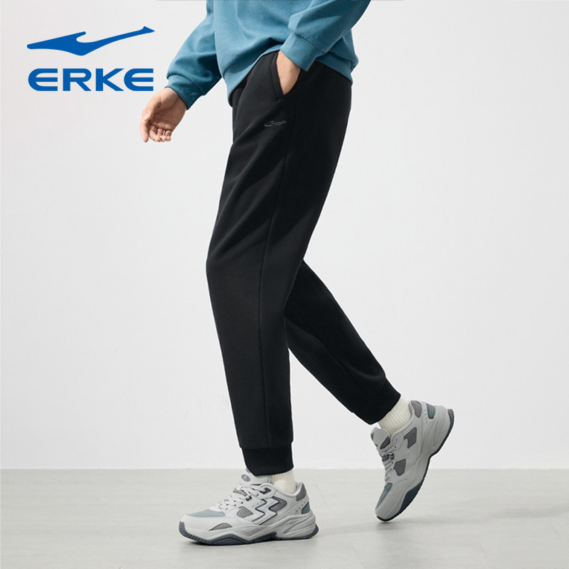 Hongxingerke calças esportivas pretas calças masculinas 2025 novo estilo outono solto calças casuais masculinas de malha