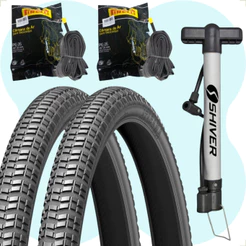 PAR Pneu Levorin Atacama Aro 26 x 1.95 + PAR Camara Pirelli bico grosso + Bombinha Bicicleta Bike