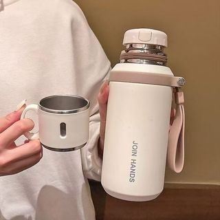 Novo estilo 316 aço inoxidável engrossado simples chá separação de água copo térmico grande capacidade chaleira copo águ