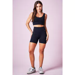 Short Feminino Fashion Fitness Planet Girls Preto