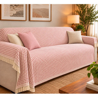 Manta Para Sofa Gigante Retrátil Canto e Fixo 100% Algodao - Algodão Rosa