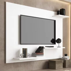 Painel para TV até 42 Polegadas 110cmx90cm Prateleira Denver Branco Branco