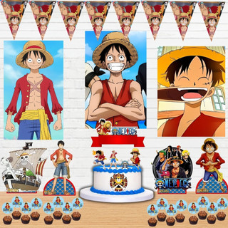 Kit Só Um Bolinho Tema Luffy One Piece - A Festa Perfeita! Kit Pronto Festa em Casa Luffy One Piece