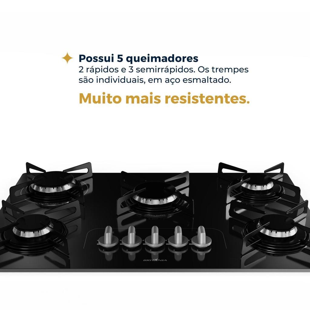 Cooktop a Gás Britânia 5 Bocas BCT5P · foto 2