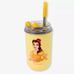 Copo Neo com Canudo Bela - Disney