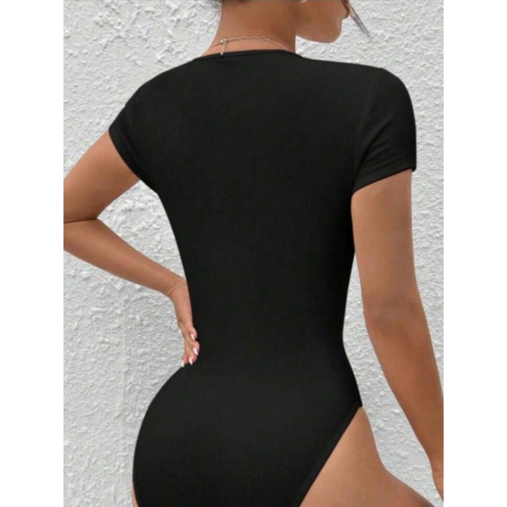 body bory collant feminino manga curta gola careca canelado premium