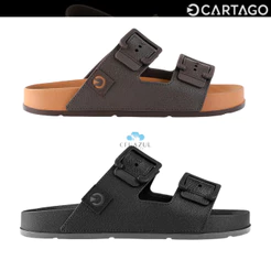 Sandália Birken Masculina Cartago Slide Milao II Tiras Fivela Casual Conforto Leveza