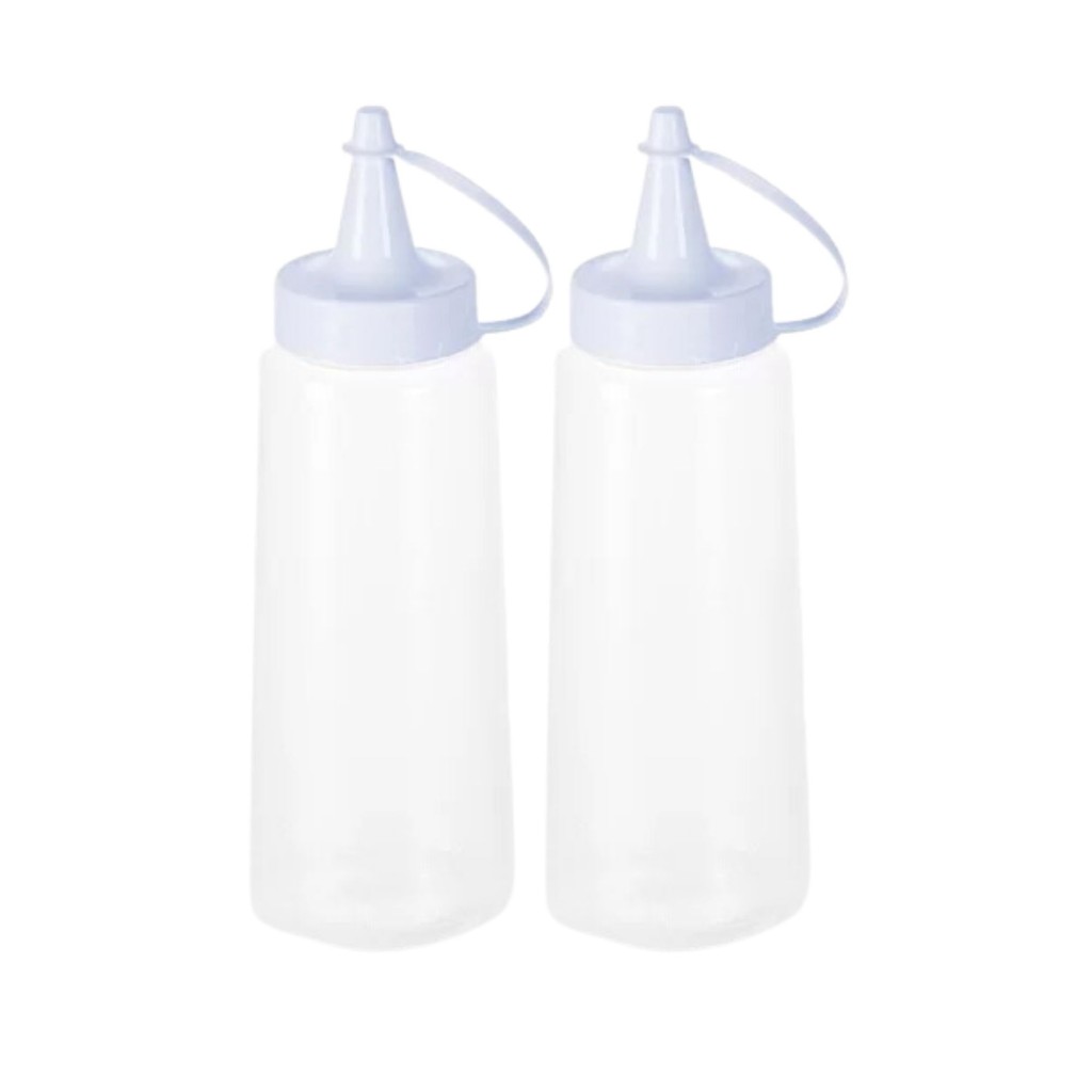 Kit 2 Bisnaga Para Molho 250ml Flexível Prática Lanchonete Restaurante Reutilizável