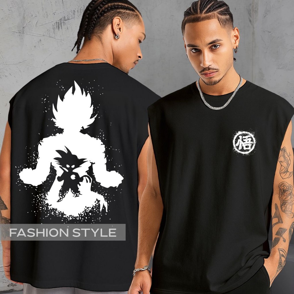 Regata Oversized Dragon Ball Anime Goku Evolução Personagem Protagonista Regata Machão Blusa Cavada