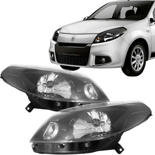 Par Farol Sandero 2012 2013 2014 Máscara Negra em Oferta na Shopee