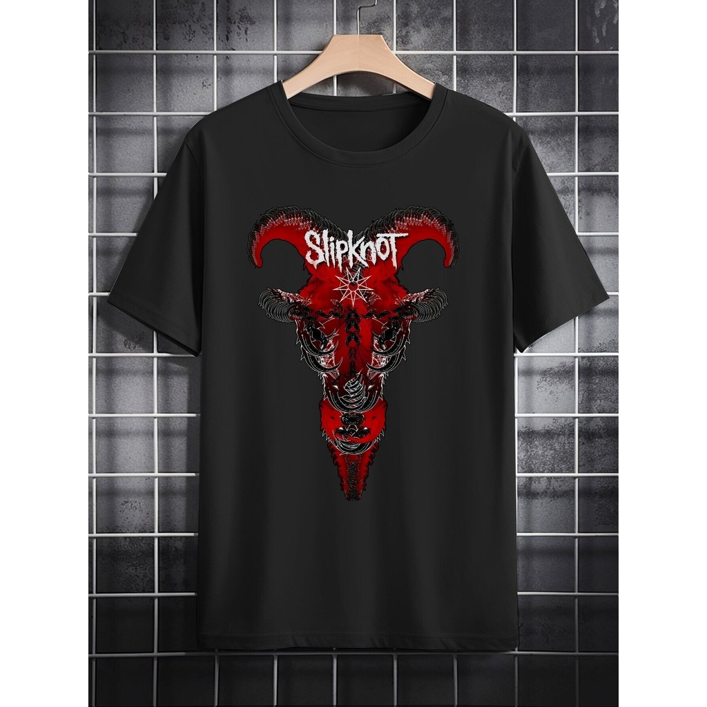 [Camiseta Premium em Algodão Puro]GXG Camiseta Masculina Slipknot Básica Oversized Slipknot Vermelha Algodão Premium Plu