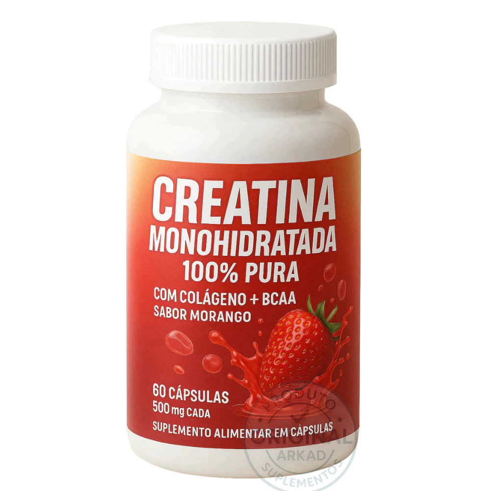 Creatina  com Colágeno + BCAA - 60 cápsulas