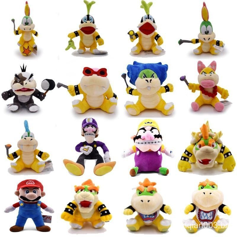 22cm Super Mario Personagem De Jogo De Pelúcia Bowser Koopa Brinquedo Macio Boneca Para Crianças Presentes De Natal