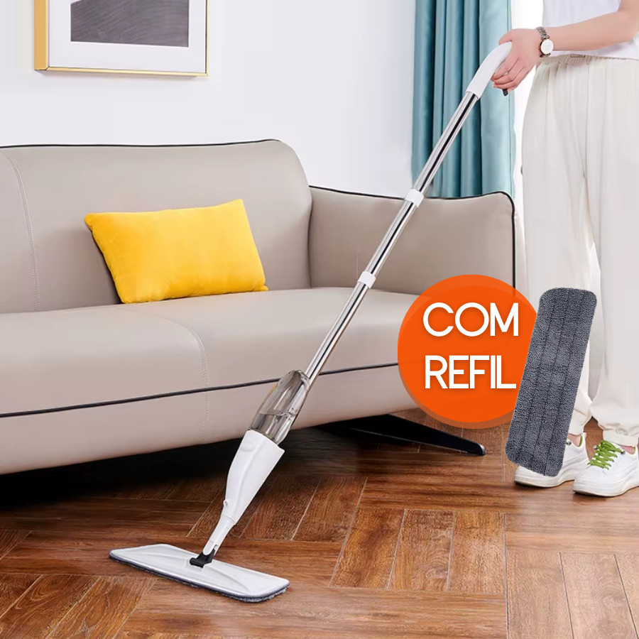 Mop Spray Rodo Inteligente com Reservatório Vassoura com Pano Microfibra Borrifa Limpa e Seca DT6664