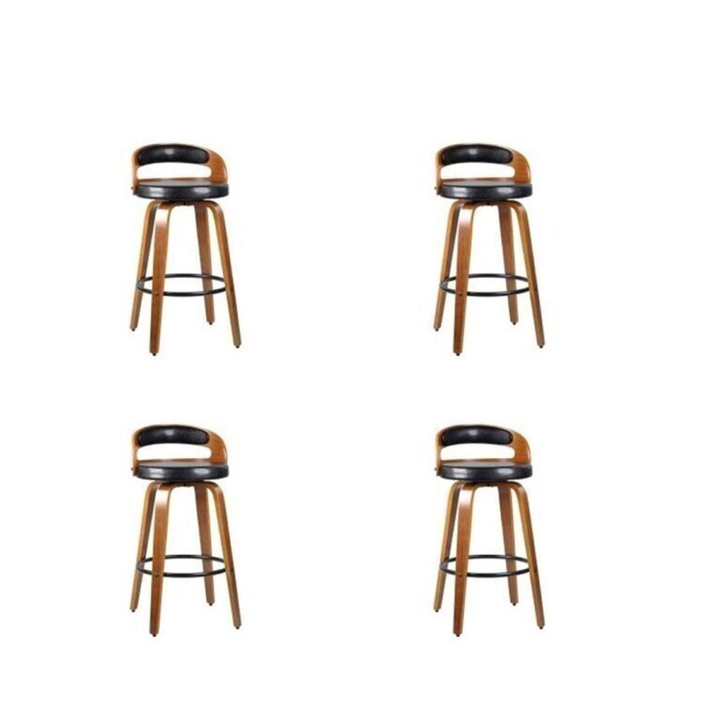 Kit 4 Banquetas para Cozinha Altas Giratórias Madeira Roma Rivatti Preto/Marrom em Oferta na Shopee