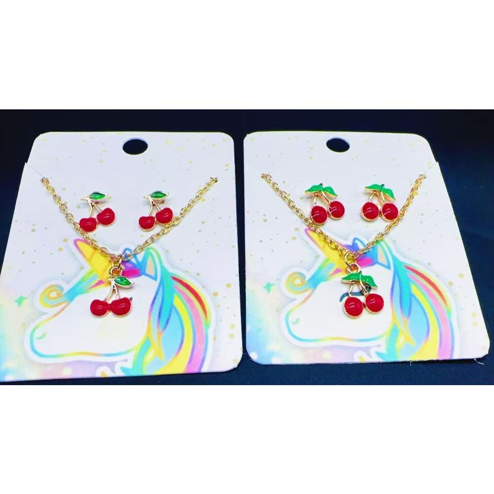 Bijuteria Infantil Sortida 🌸 4 Cartelas com Colar e Brinco | Ideal para Lembrancinha e Revenda