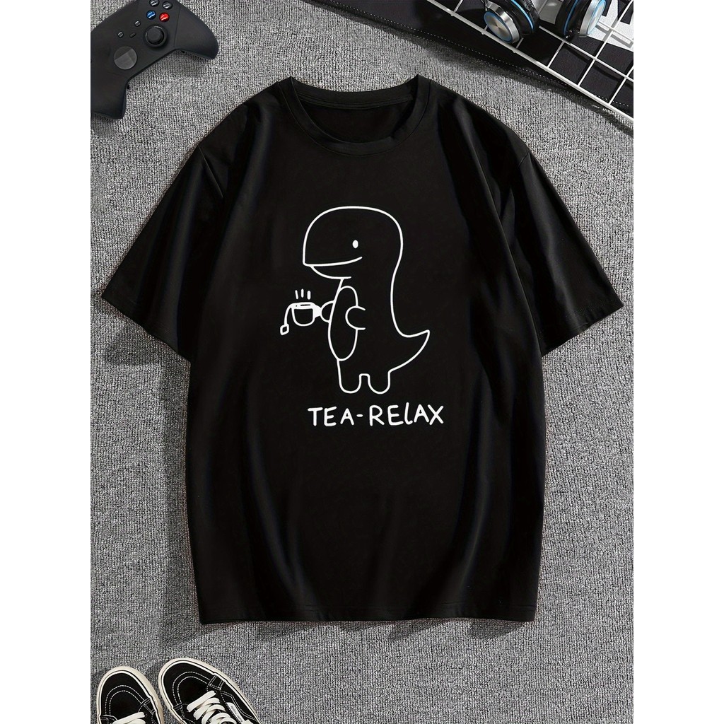 Camiseta Unissex Masculina e Feminina Dinossauro Estampado Verão 100% Algodão