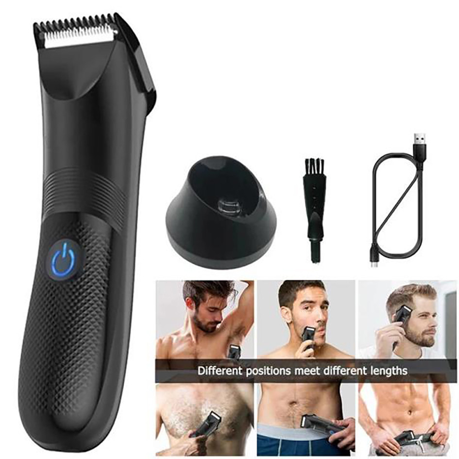 Depilador elétrico para partes íntimas masculinas e femininas, aparador de pelos e cabelo